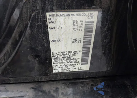 2016 Nissan Altima 2.5 Sv from USA, damaged, VIN 1N4AL3AP0GC109632